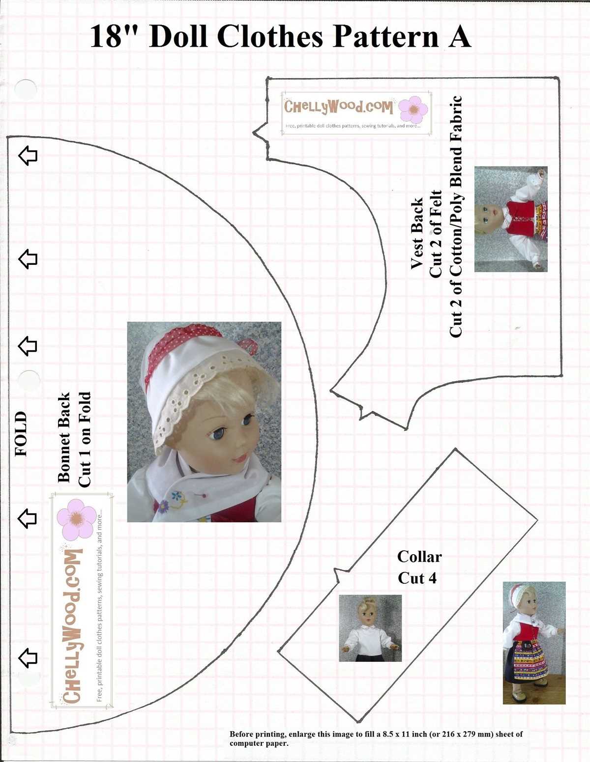 Printable Free Knitting Patterns for 18 Inch Doll Clothes