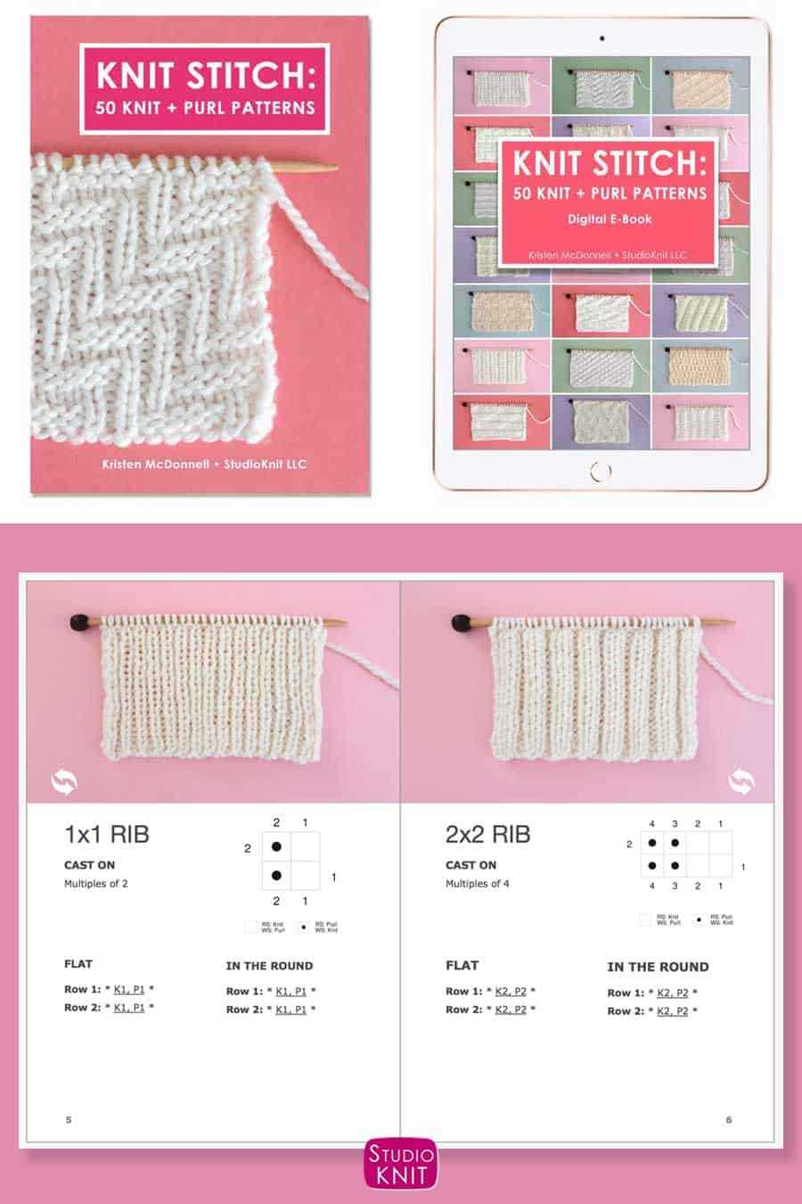 1x1 rib knit scarf pattern