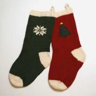 2 needle knitted christmas stocking pattern