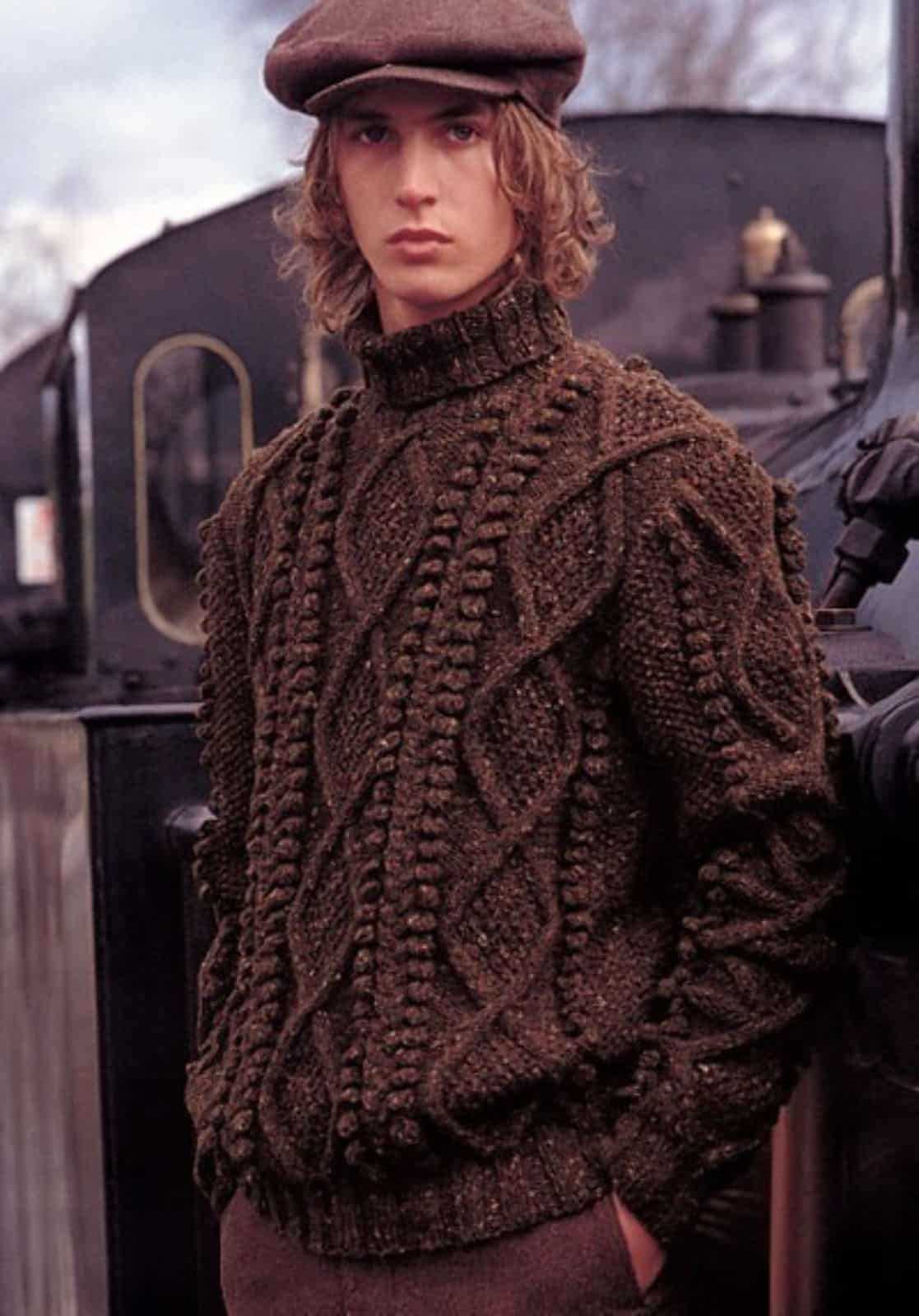 Mens aran sweater knitting patterns free