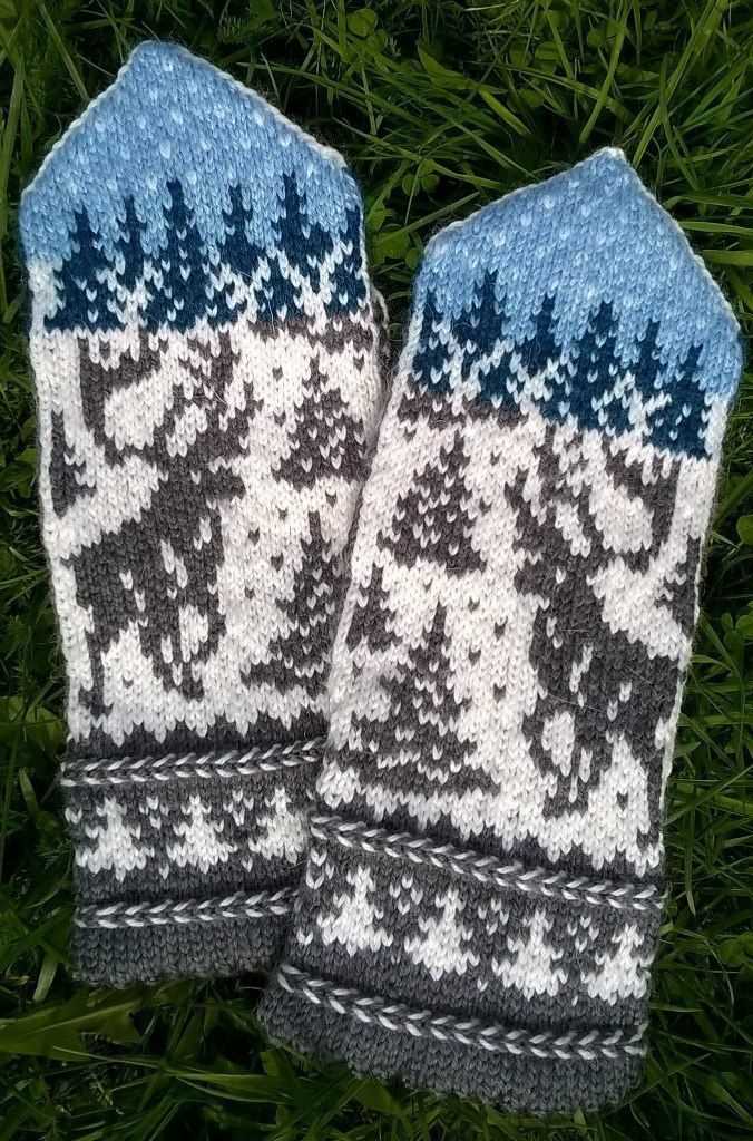 Lace mittens knitting pattern