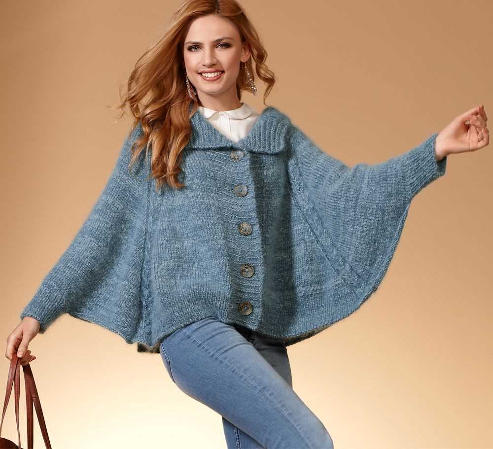 Knitted cape pattern with arm holes
