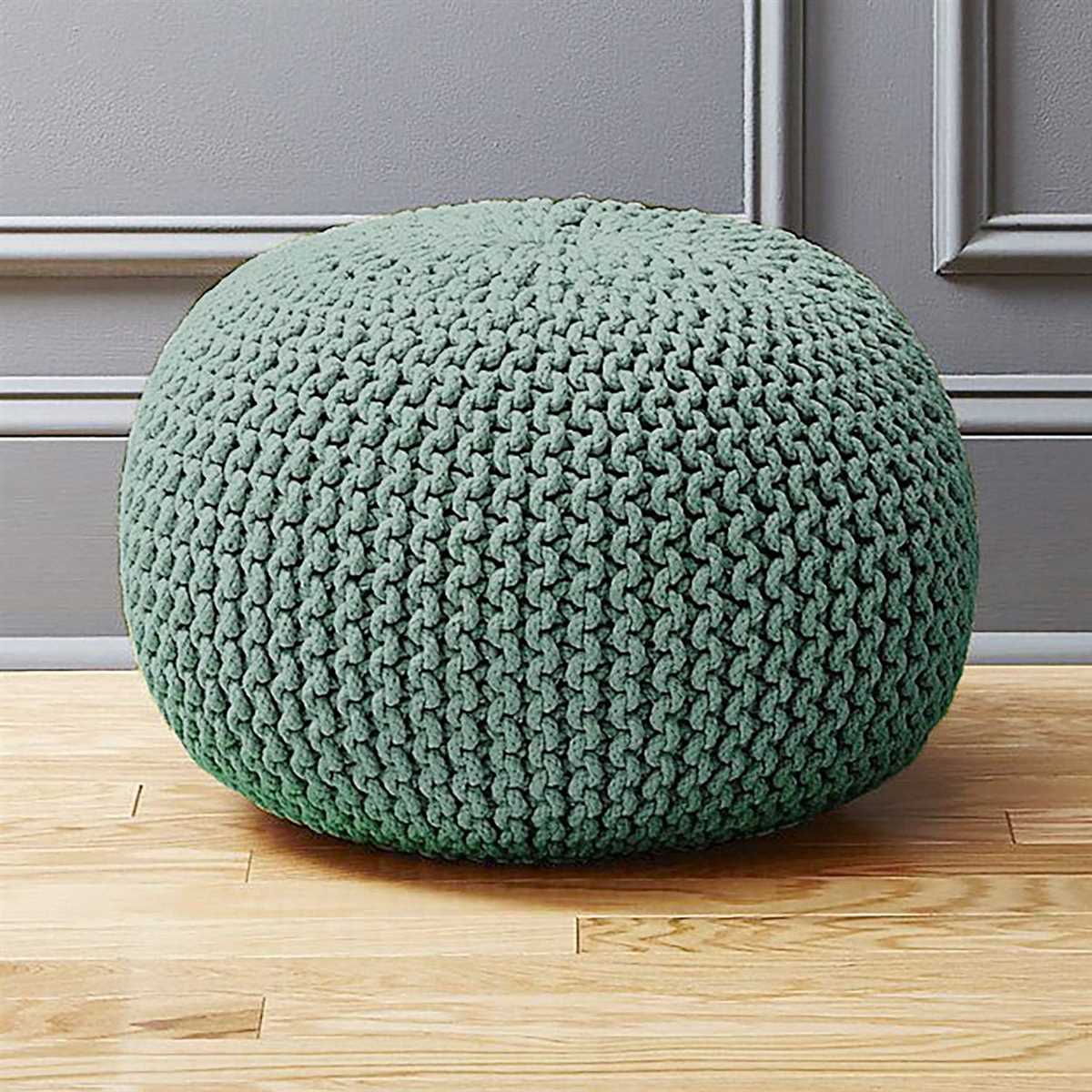 Free chunky knit pouf pattern