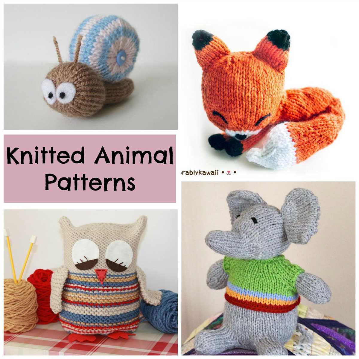 Free knitting patterns for stuffed animals