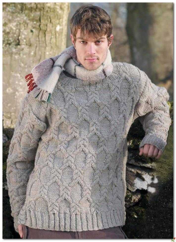 Mens pullover sweater knitting pattern