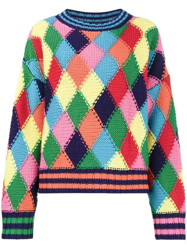 Knitted pattern crew neck - RWS - Blue stripe