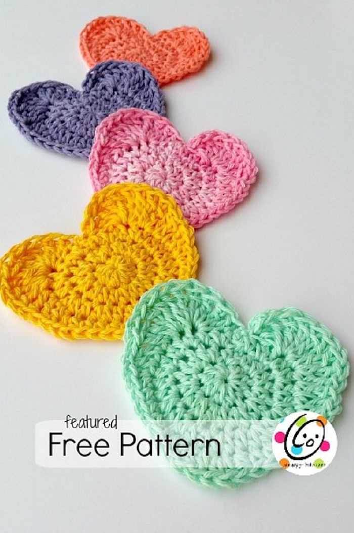 Heart shaped knitted dishcloth pattern
