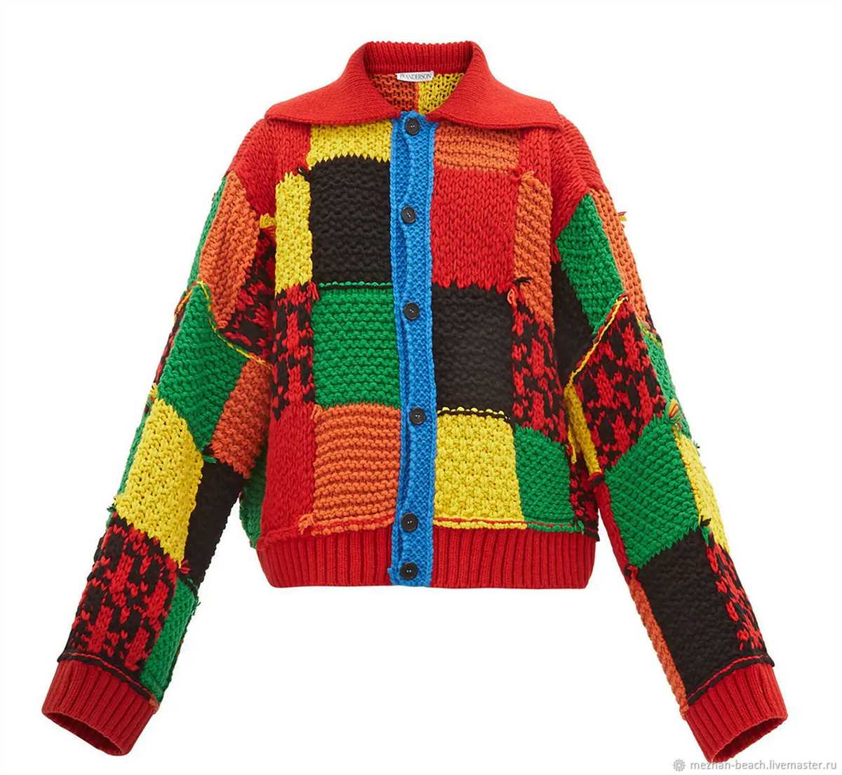 Patchwork knitted sweater pattern