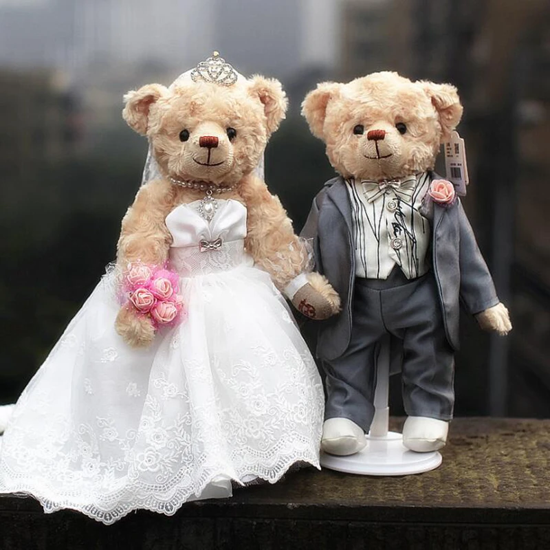 Bride and groom teddy bear knitting pattern