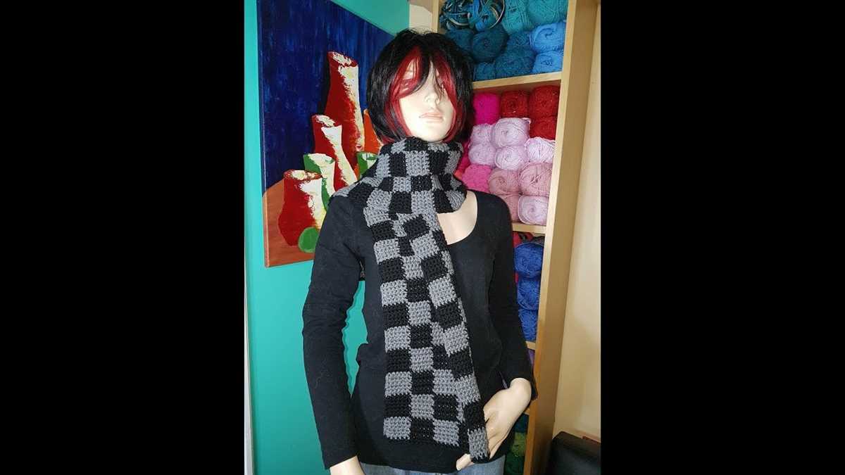 Checkerboard scarf knitting pattern