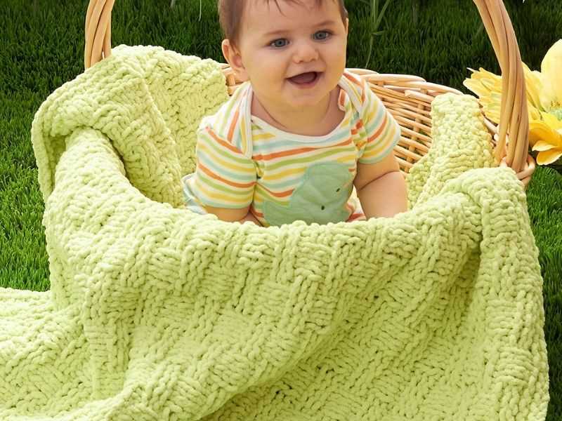 Basket weave blanket knitting pattern