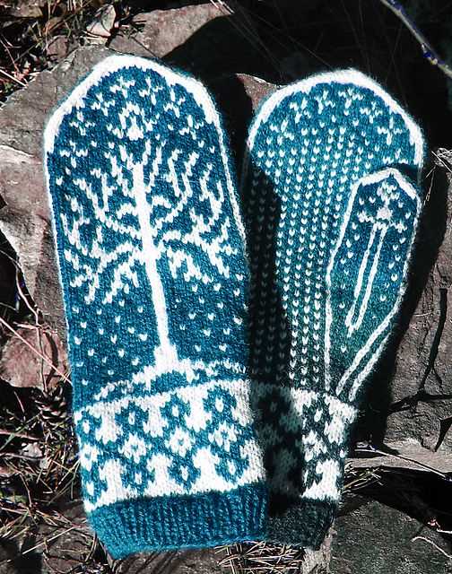 Stranded mittens knitting pattern