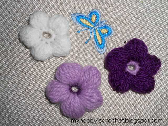 One piece knitted flower pattern free