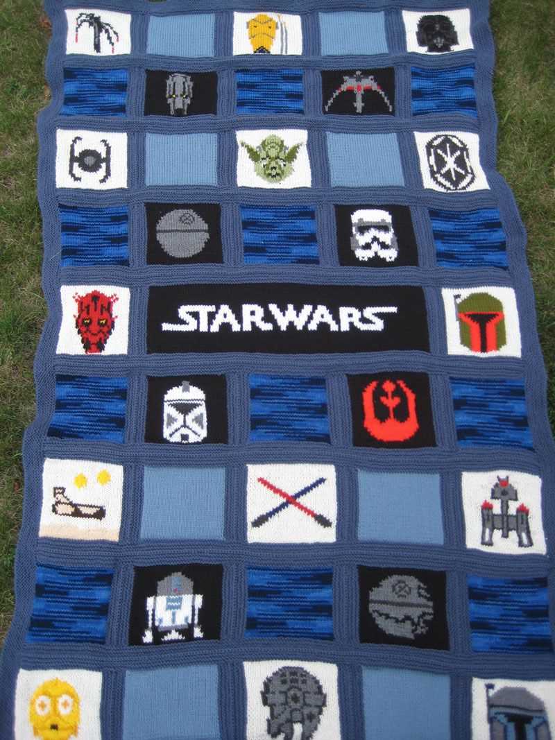 Knitted star blanket pattern