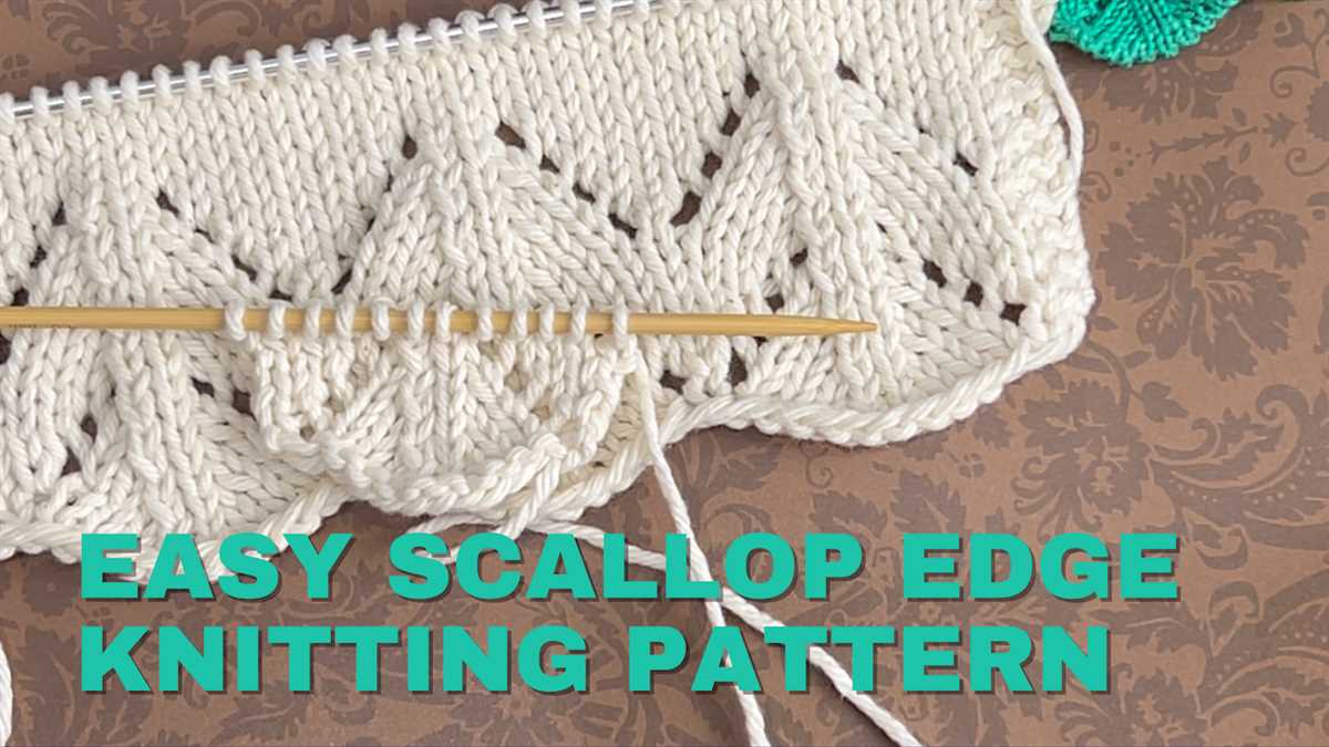 Knit scalloped edge pattern