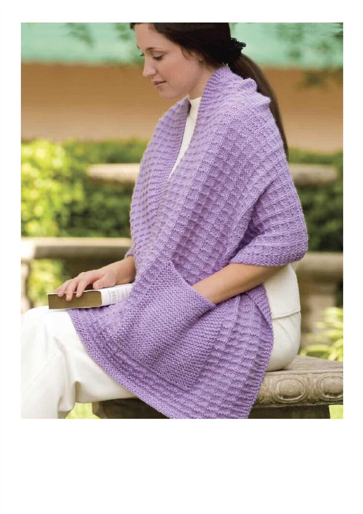 Free knitting pattern for shawl with pockets