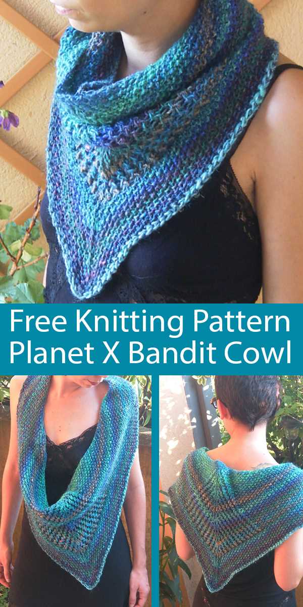 Bandana cowl free knitting pattern