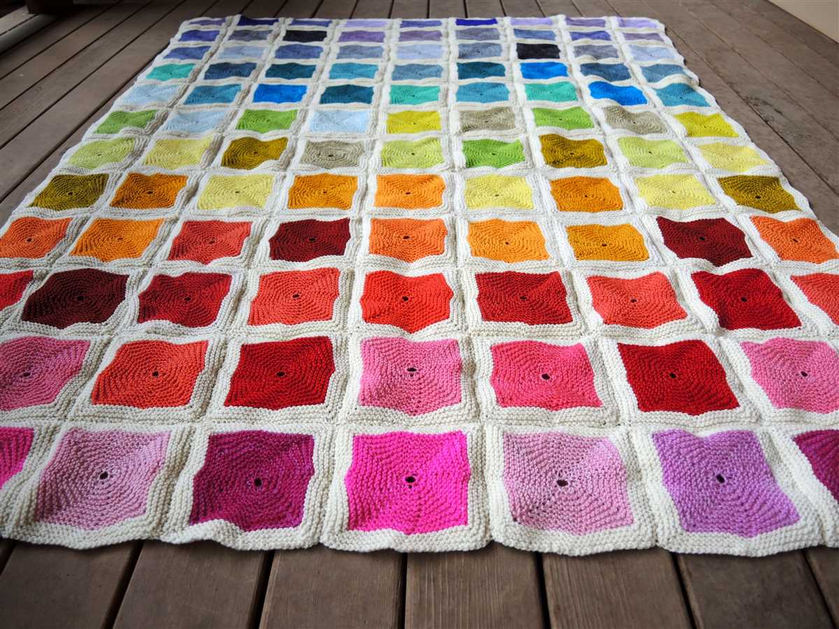 Rainbow knitted blanket pattern