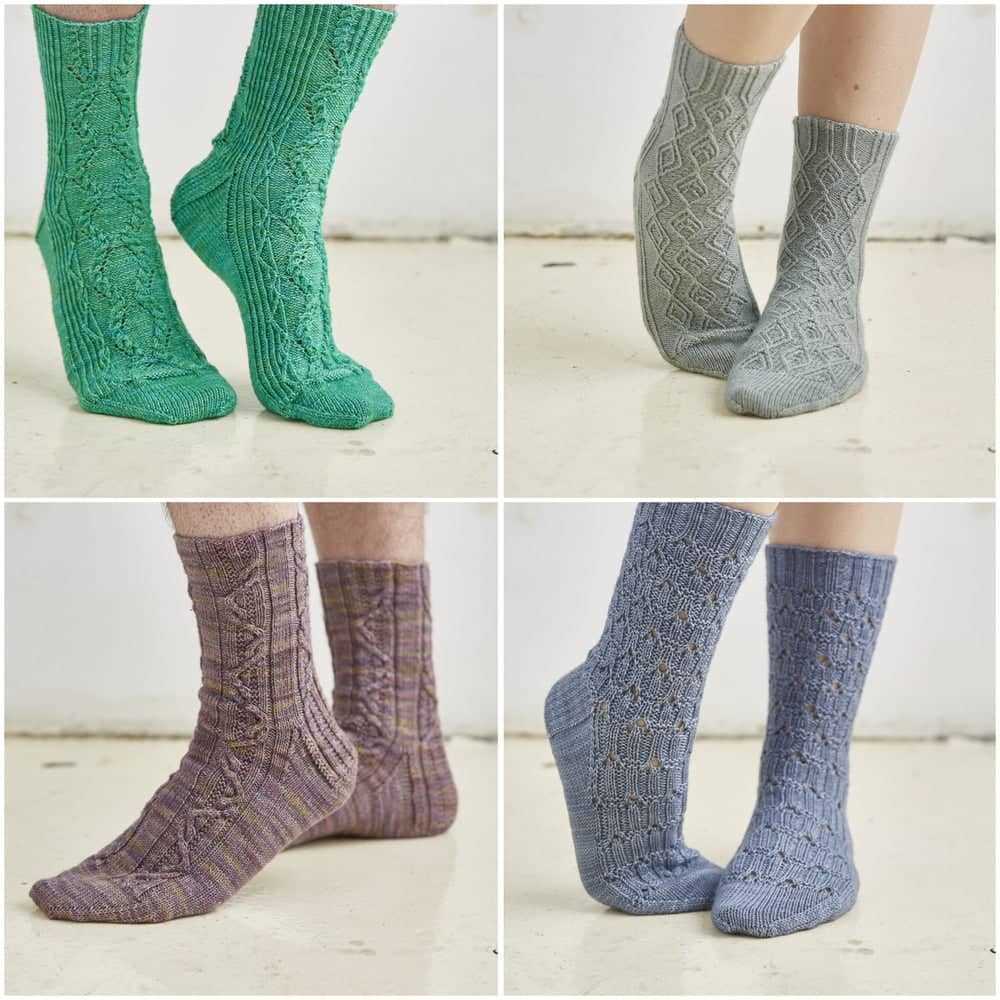 Free knitted sock patterns using sock yarn
