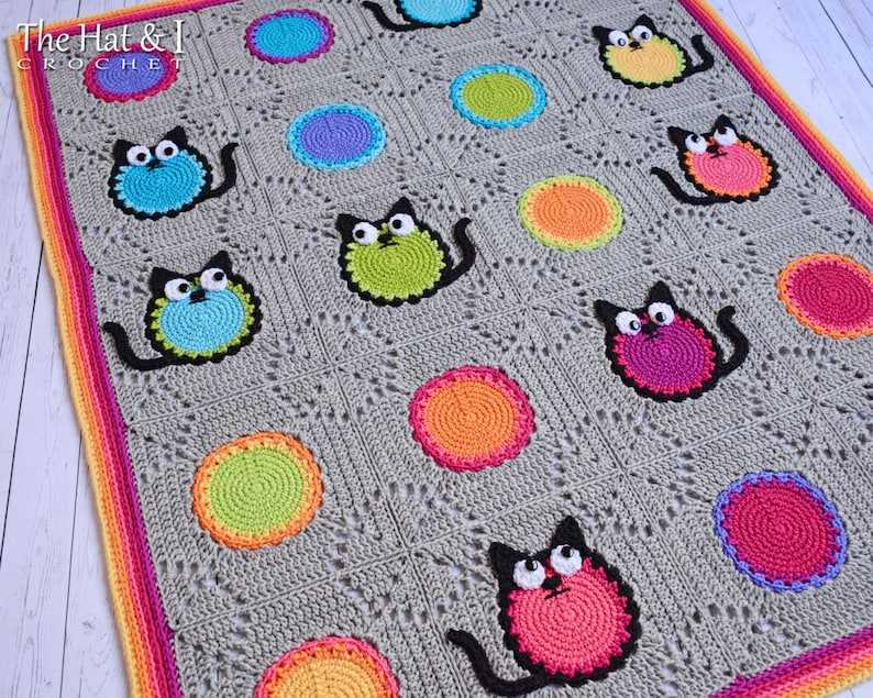Free knitted cat blanket pattern