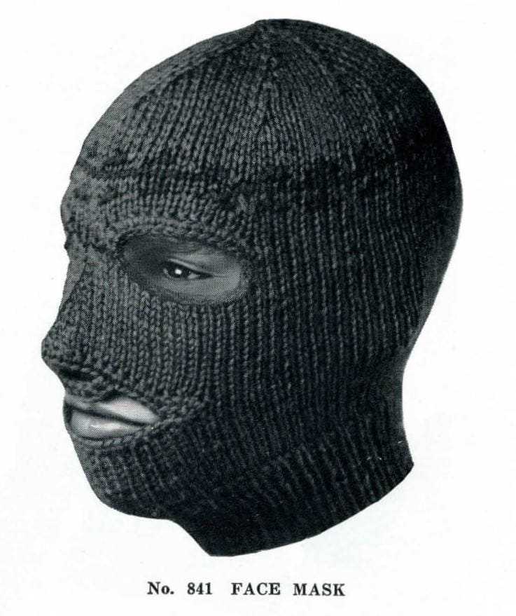 Machine knit balaclava pattern