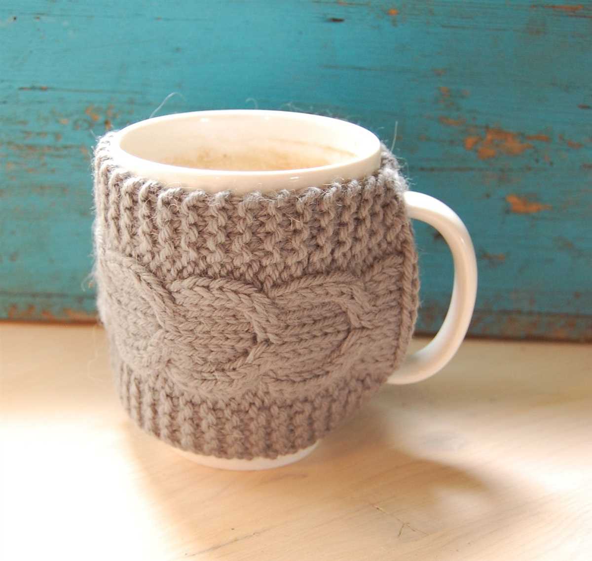 Knit coffee mug cozy pattern