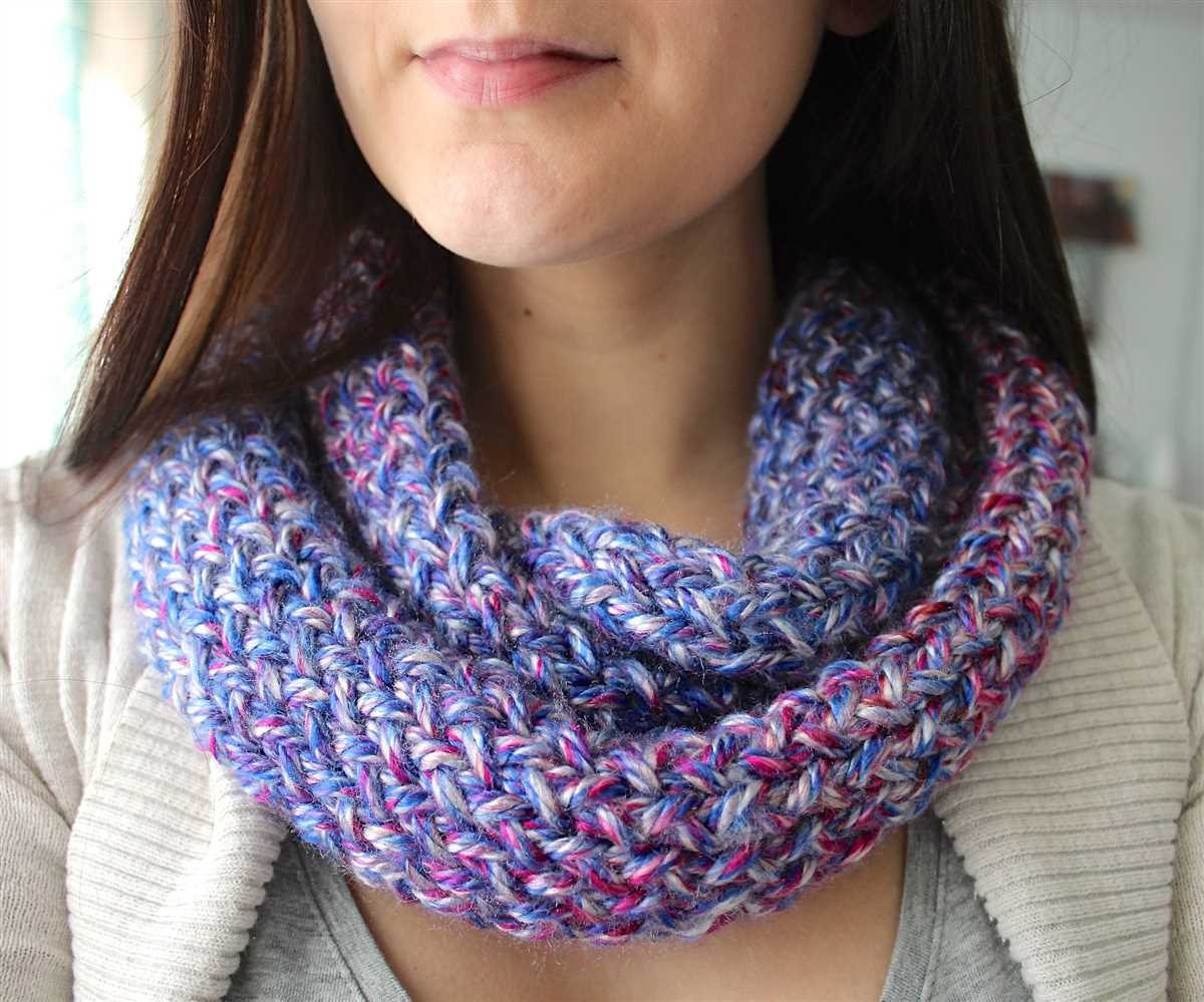 Machine knit cowl pattern