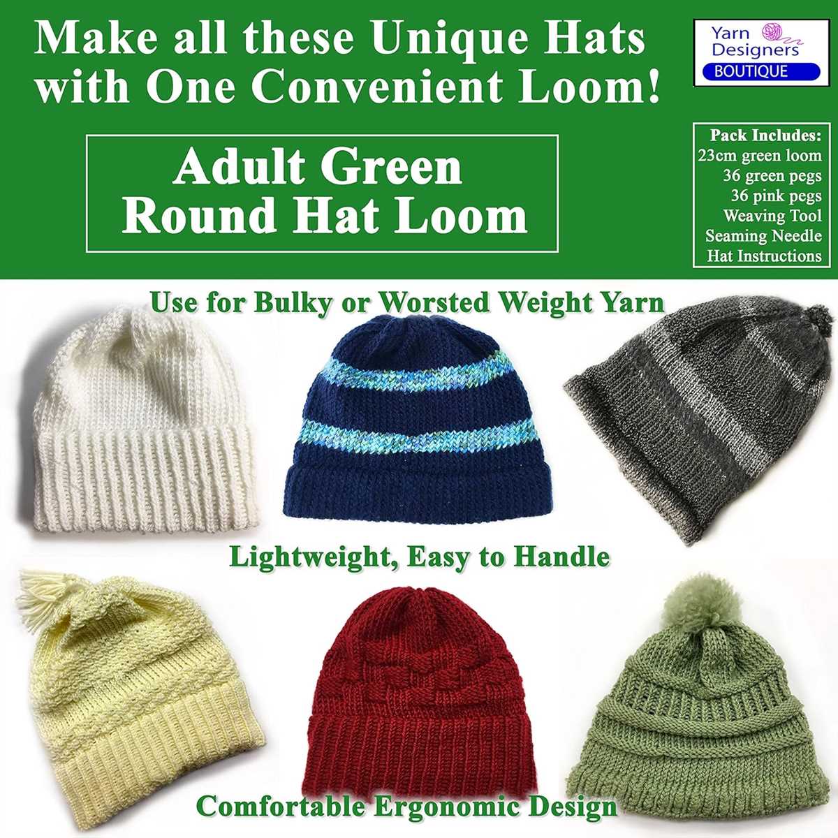 Easy knit in the round hat pattern