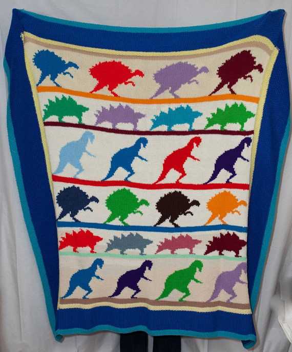 Dinosaur blanket knitting pattern