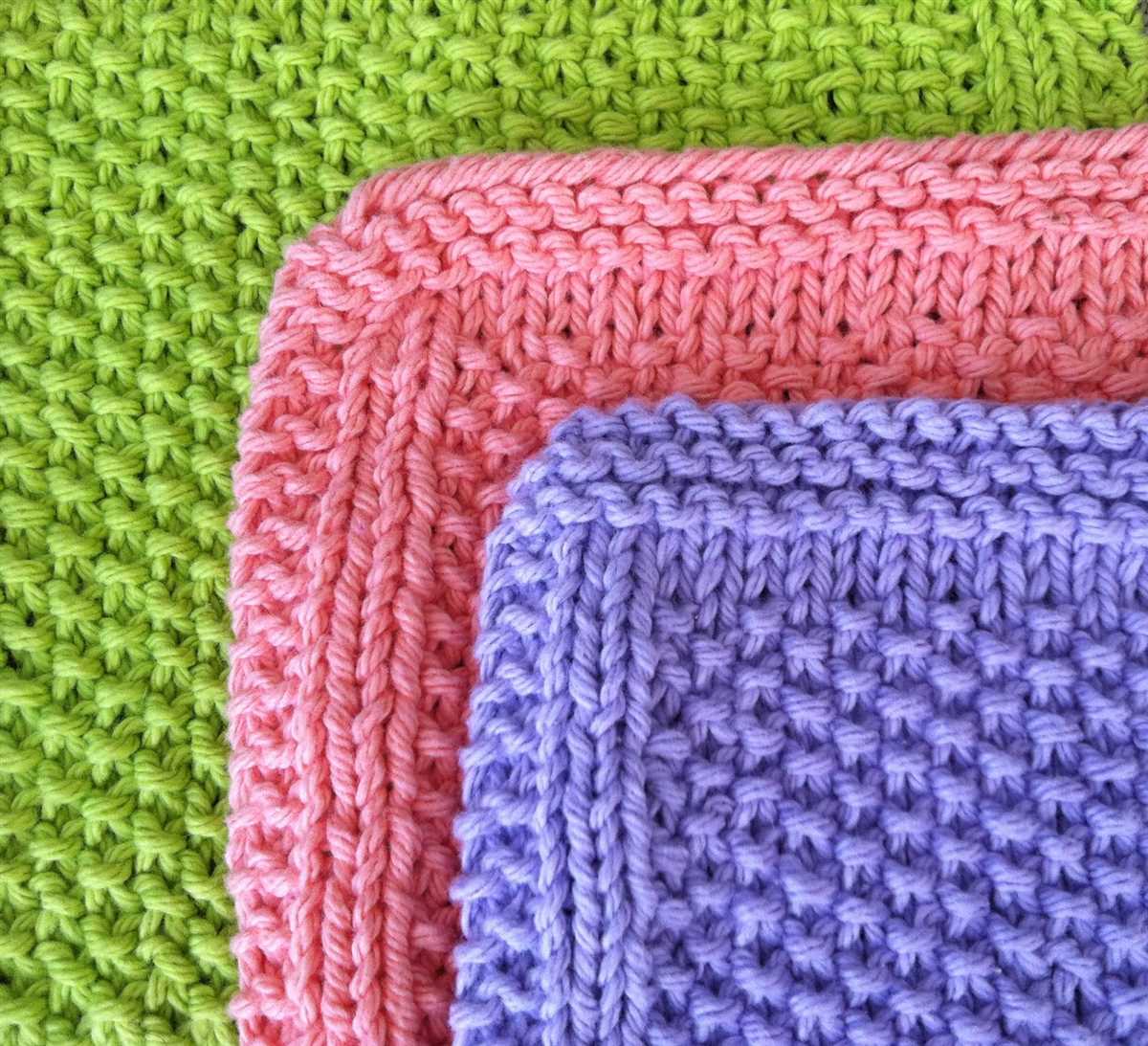 Seed stitch dishcloth knitting pattern