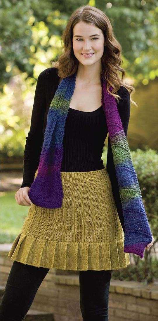 Knit pleated skirt pattern
