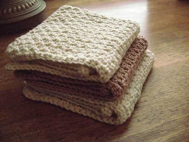 Peaches and cream knitted dishcloth pattern