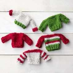 Mini knit sweater ornament pattern