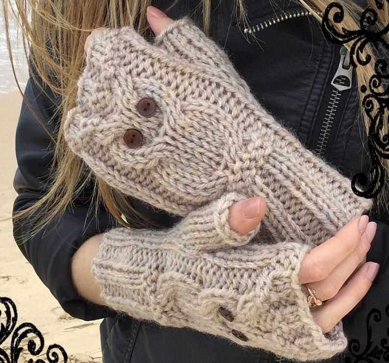 Bulky fingerless gloves knitting pattern
