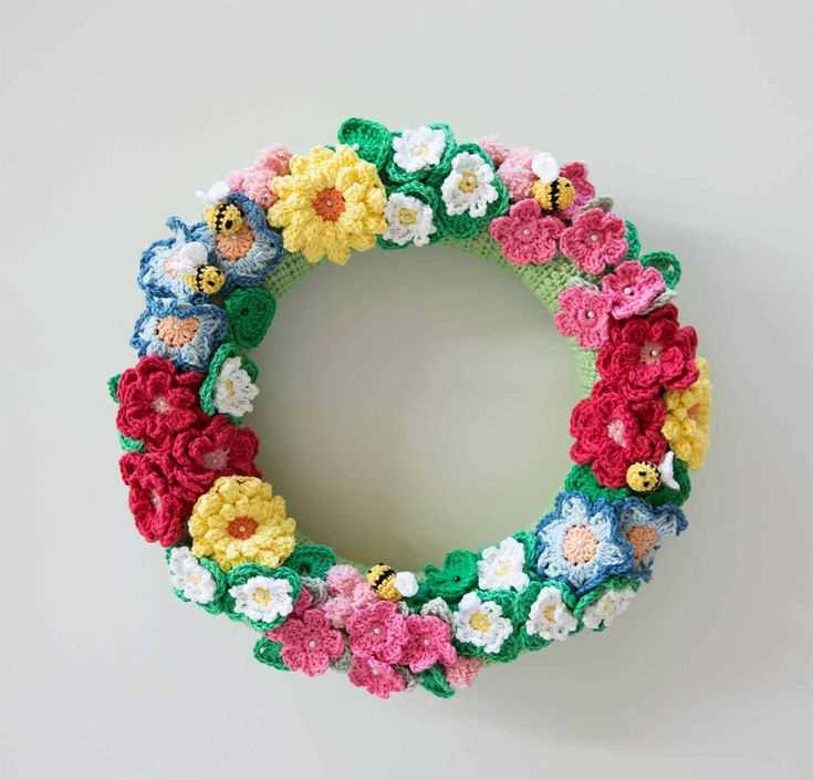 Knitted spring wreath pattern