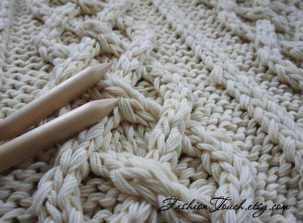 Cable knit throw pattern