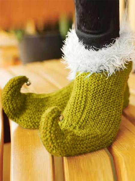 Free knitting pattern for elf slippers