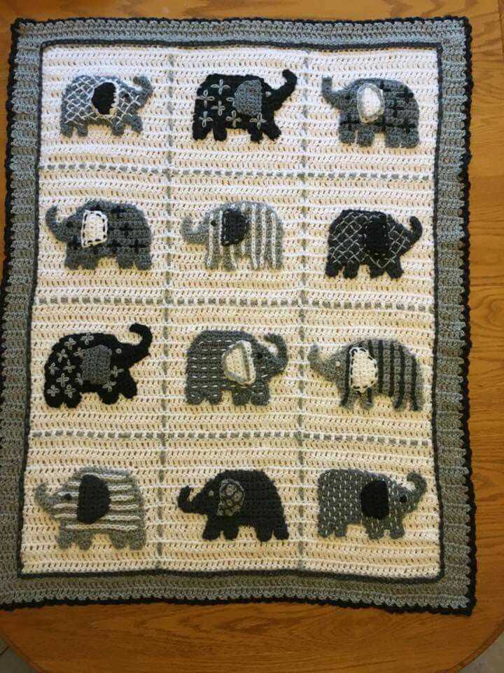 Free elephant knitting pattern blanket
