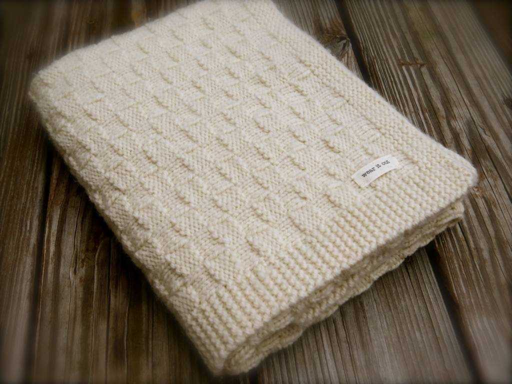 Basket weave blanket knitting pattern