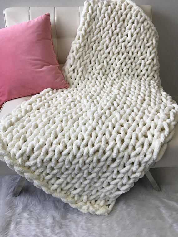 Chenille blanket knitting pattern