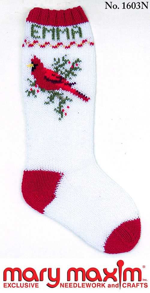 2 needle knitted christmas stocking pattern