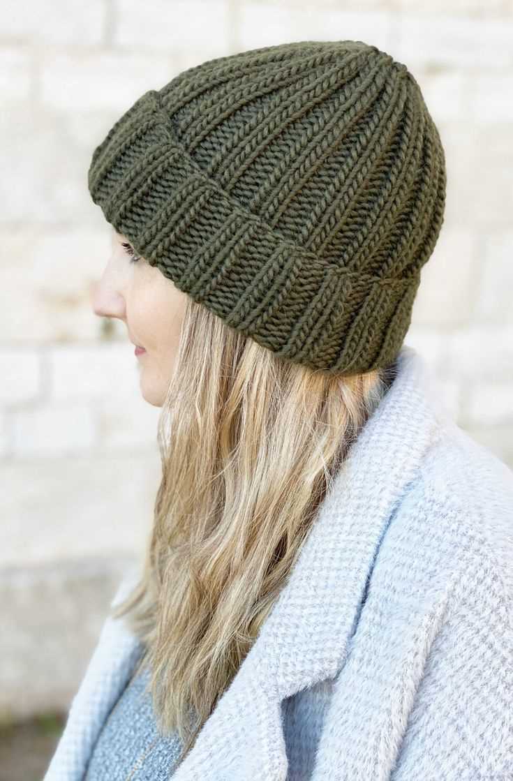 8 ply ribbed beanie knitting pattern