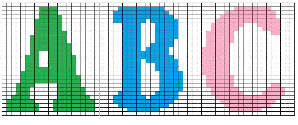Alphabet knitting pattern charts