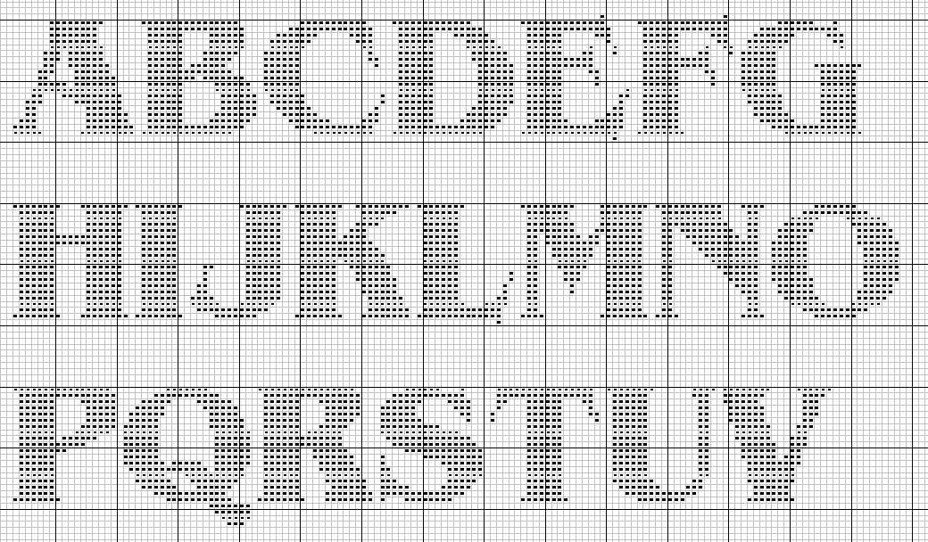 Alphabet knitting pattern charts