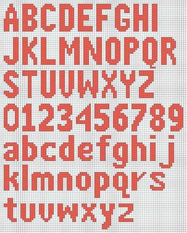 Alphabet knitting pattern charts