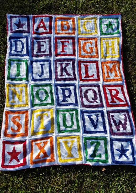 Alphabet blanket knitting pattern