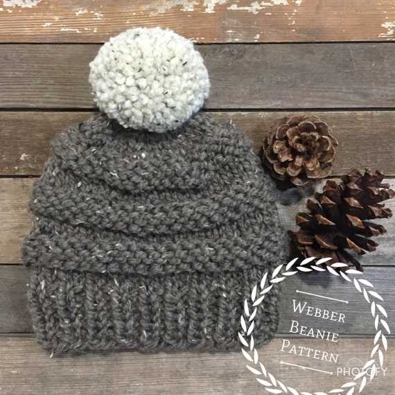 Basic knitted beanie pattern