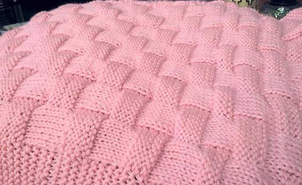 Basket weave blanket knitting pattern