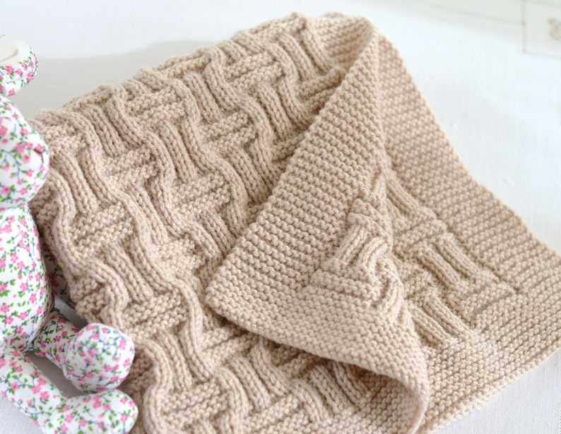 Basket weave blanket knitting pattern