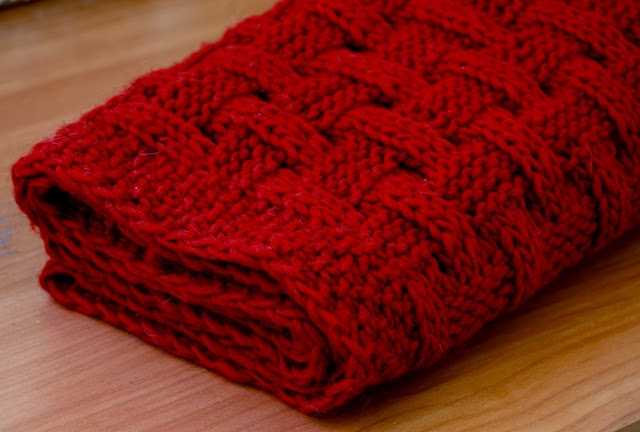 Basket weave scarf knitting pattern